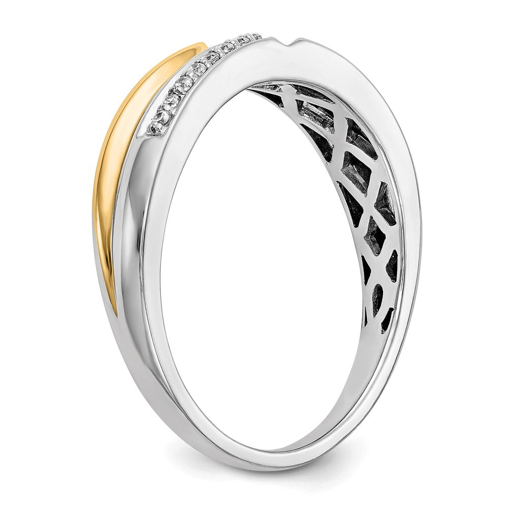 14K White Gold w/ yellow gold accents Real Diamond Men's Band