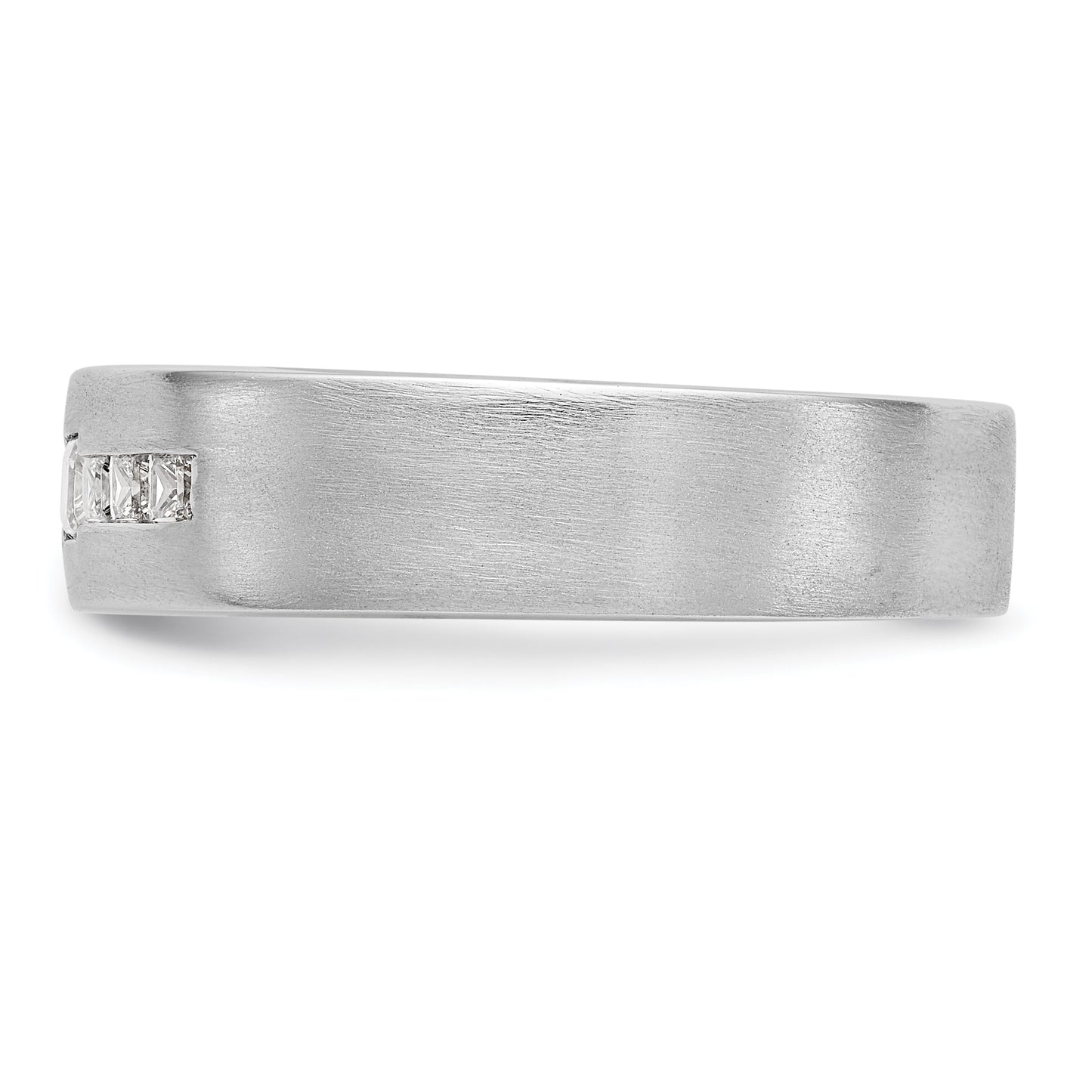 0.51ct. CZ Solid Real 14k White Gold men's Wedding Band Ring