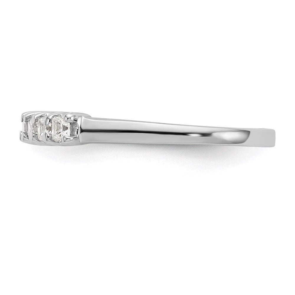 14K White Gold 9-Stone Real Diamond Band