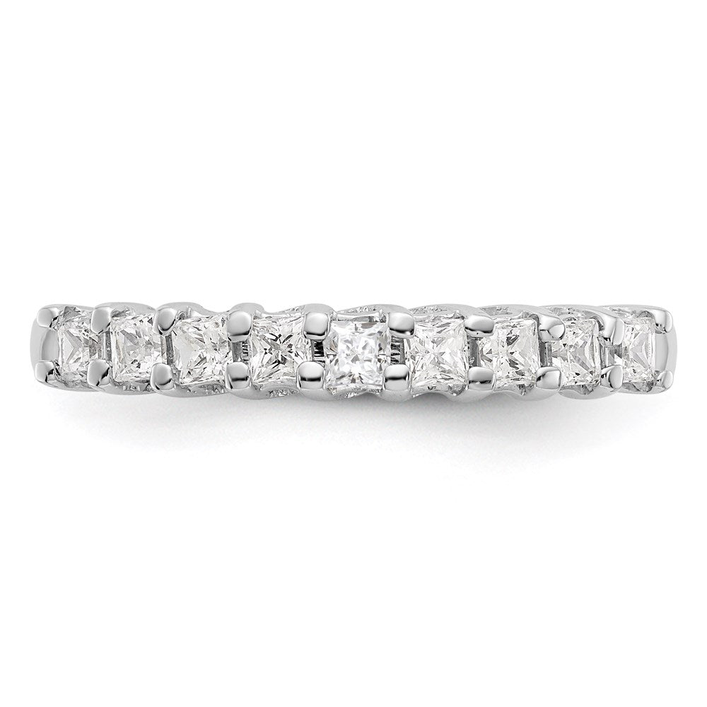 14K White Gold 9-Stone Real Diamond Band