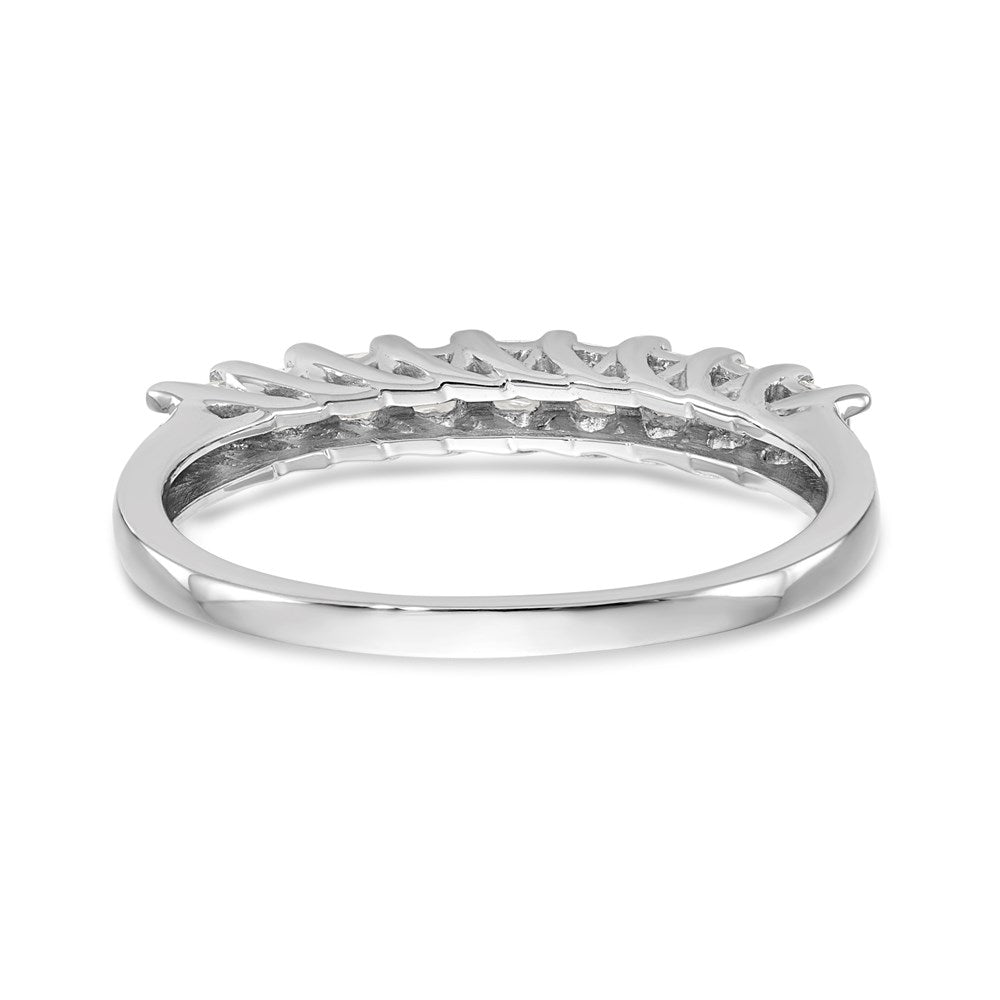 14K White Gold 9-Stone Real Diamond Band