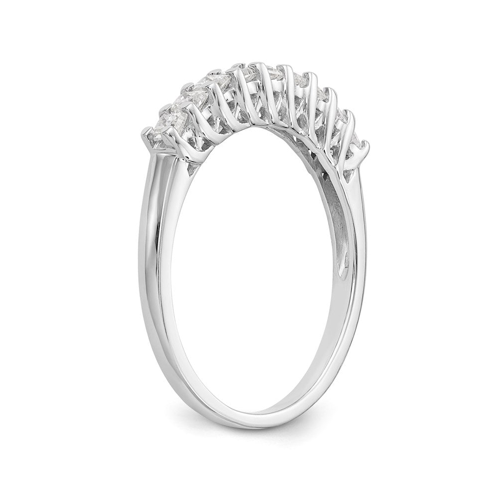 14K White Gold 9-Stone Real Diamond Band