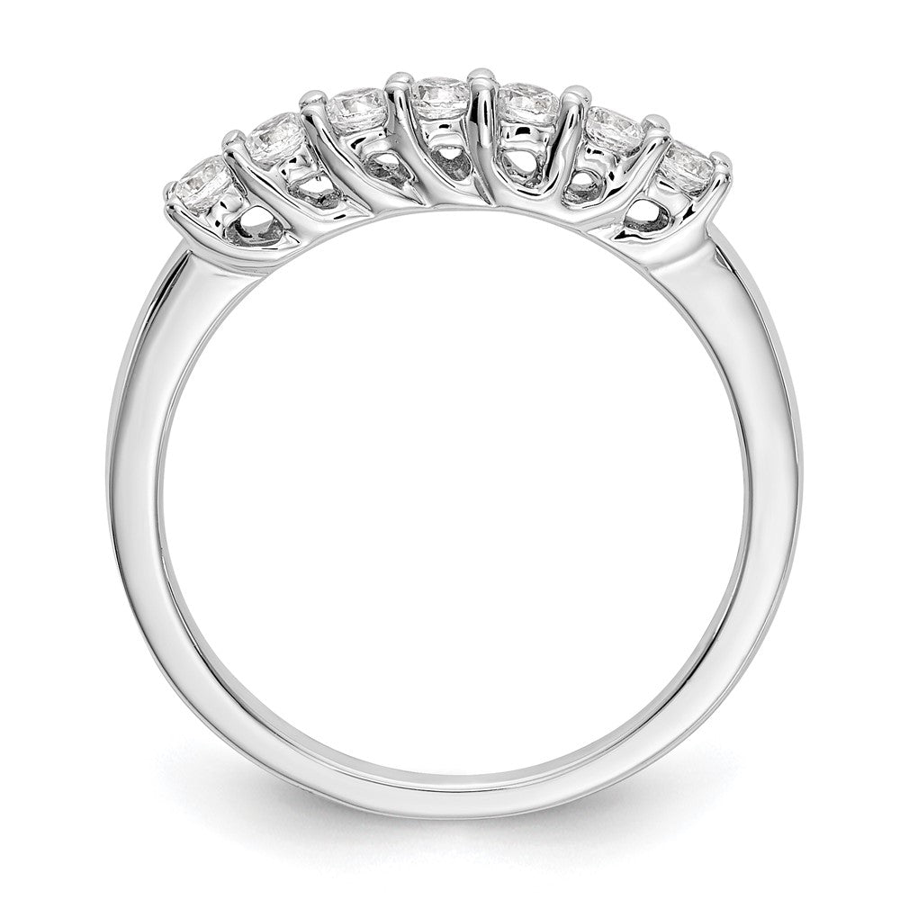 14K White Gold 7-Stone Real Diamond Band