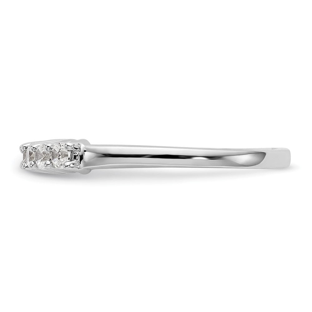 14K White Gold 7-Stone Real Diamond Band