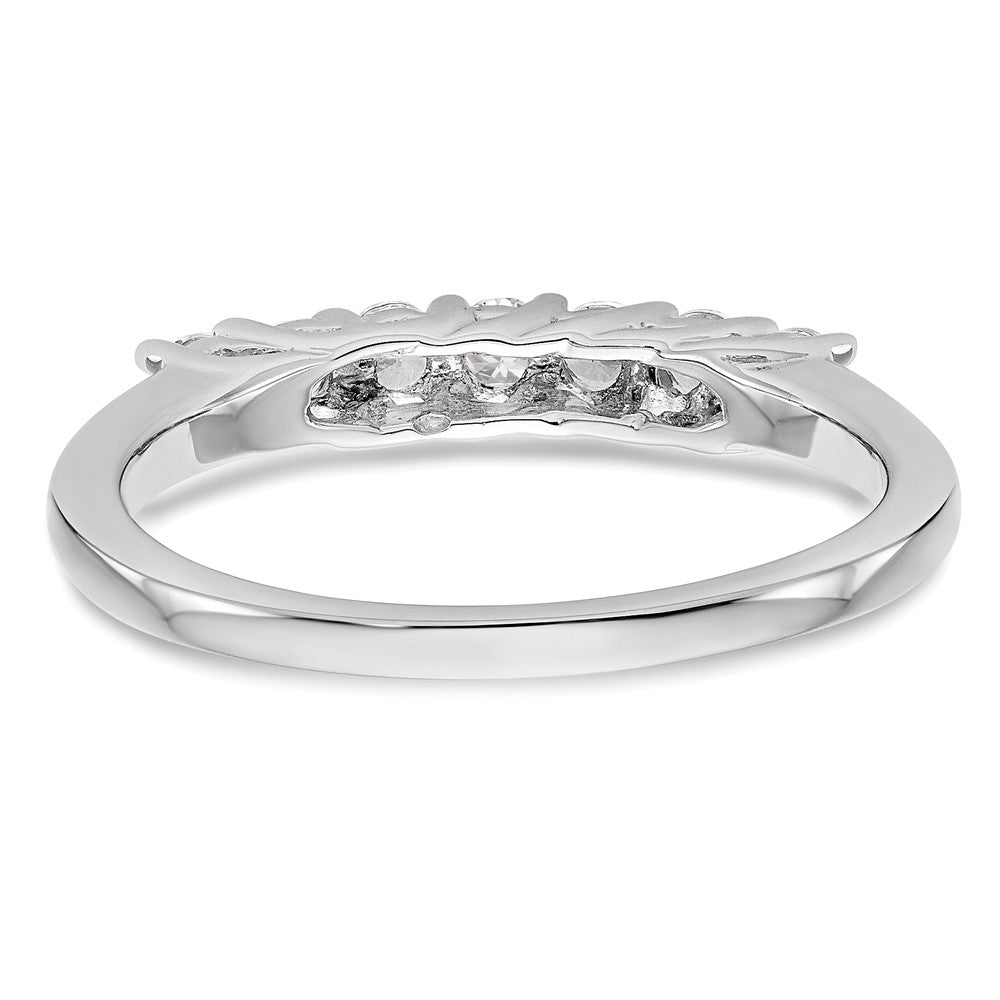 14K White Gold 7-Stone Real Diamond Band