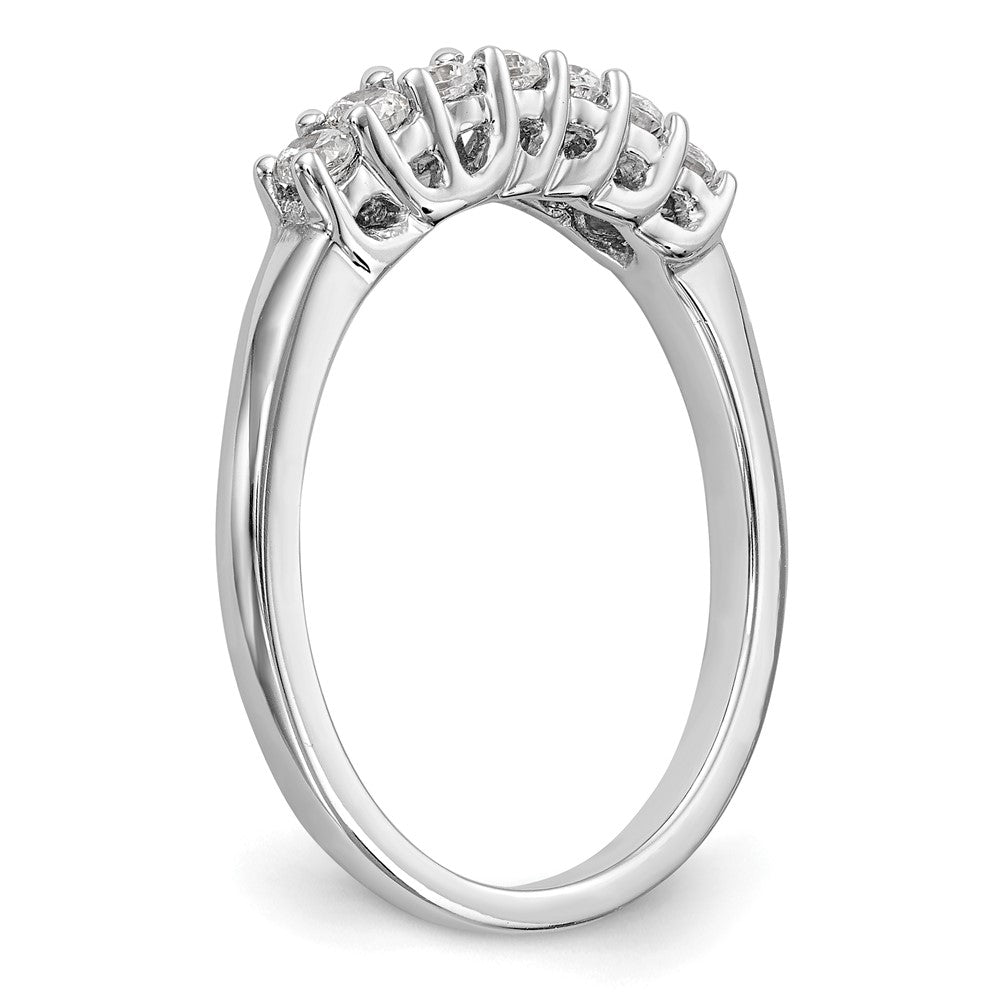 14K White Gold 7-Stone Real Diamond Band