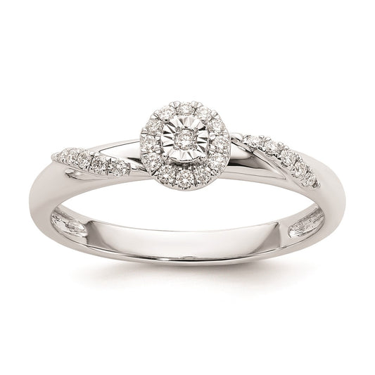 0.12ct. CZ Solid Real 14K White Gold Complete Trio Engagement Ring