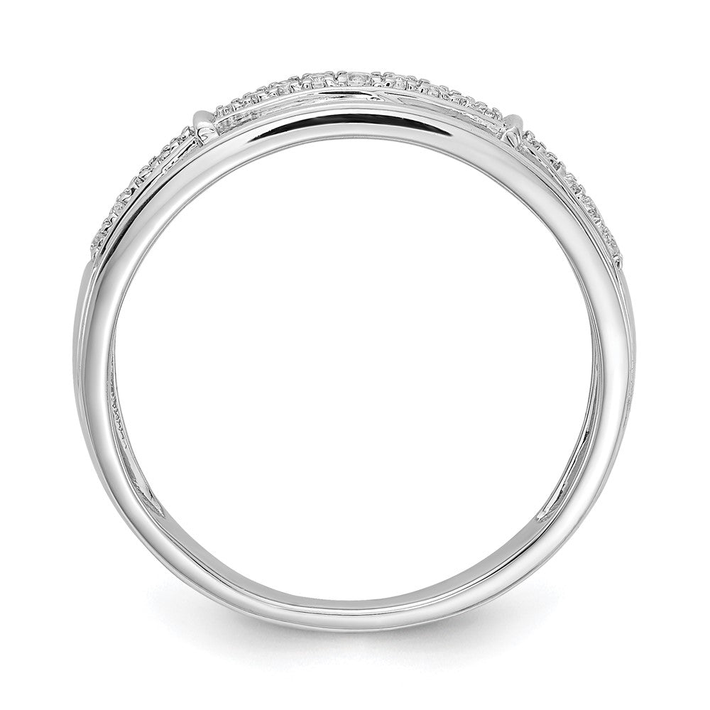 14K White Gold Complete Real Diamond Trio Men's Wedding Band