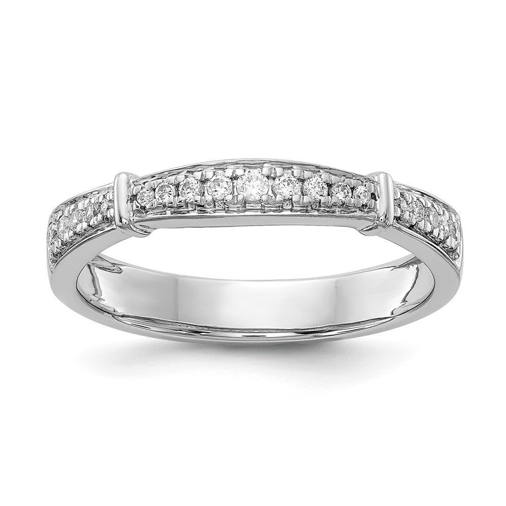 14K White Gold Complete Real Diamond Trio Ladies Wedding Band