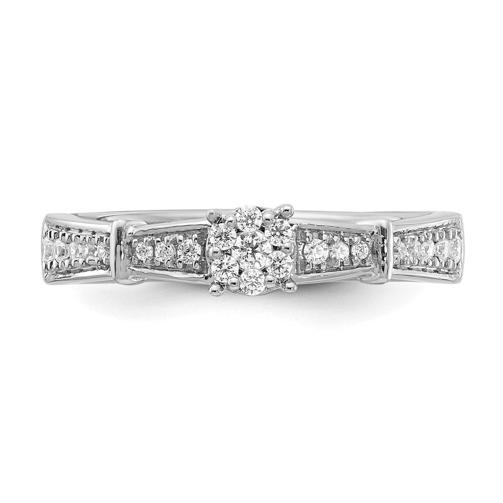 0.20ct. CZ Solid Real 14K White Gold Complete Trio Engagement Ring