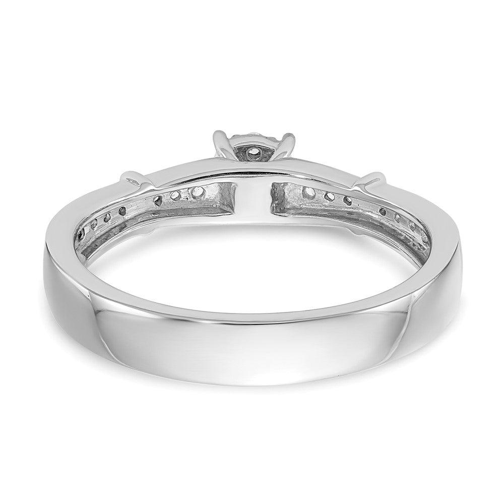 0.20ct. CZ Solid Real 14K White Gold Complete Trio Engagement Ring