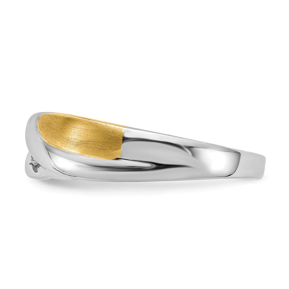 14k White & Yellow Gold Real Diamond Men's Ring