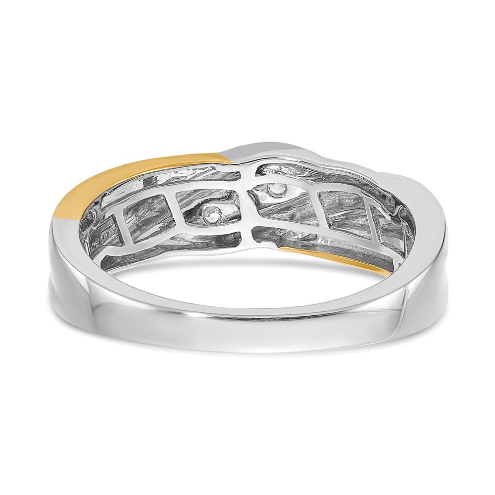 14k White & Yellow Gold Real Diamond Men's Ring