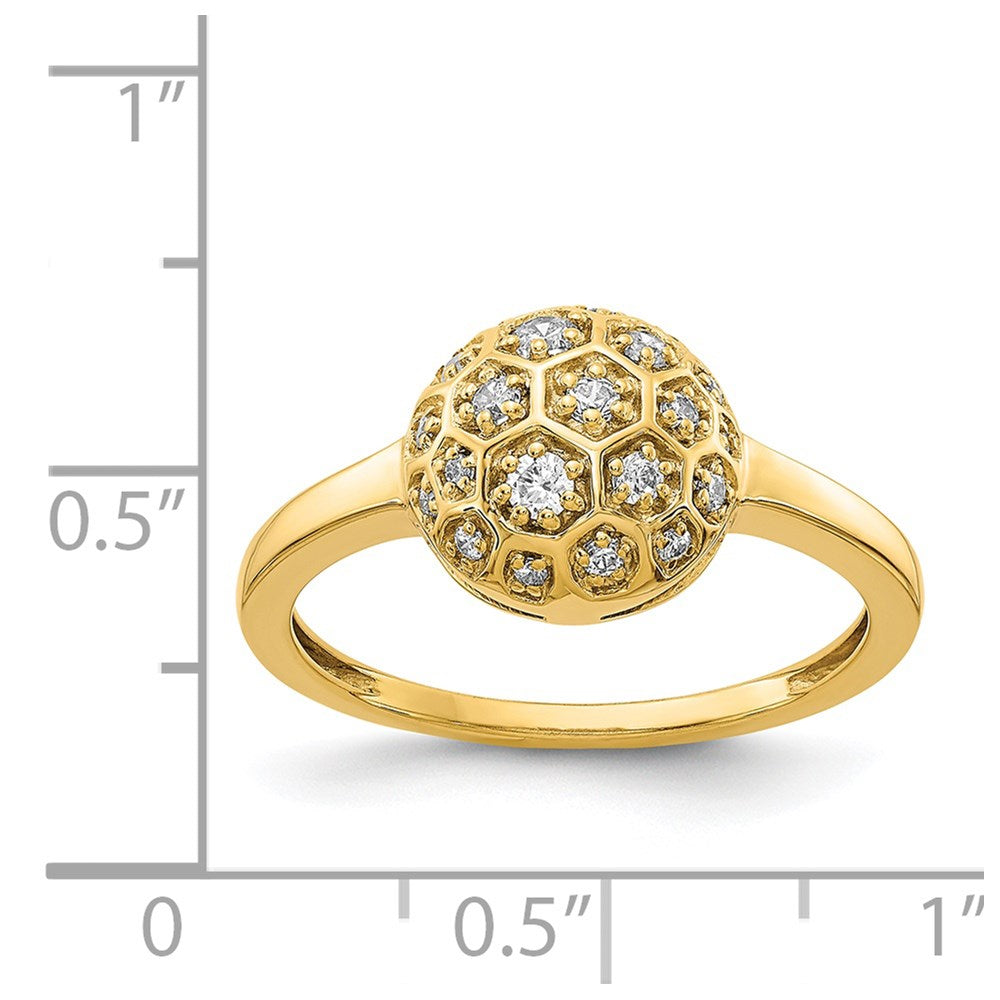 14k Yellow Gold Real Diamond Ring