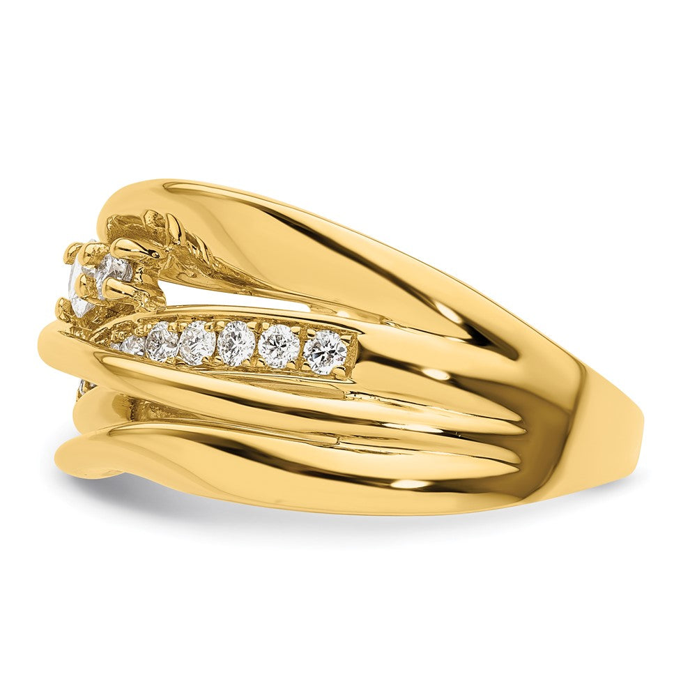 14K Yellow Gold Fancy Real Diamond Ring