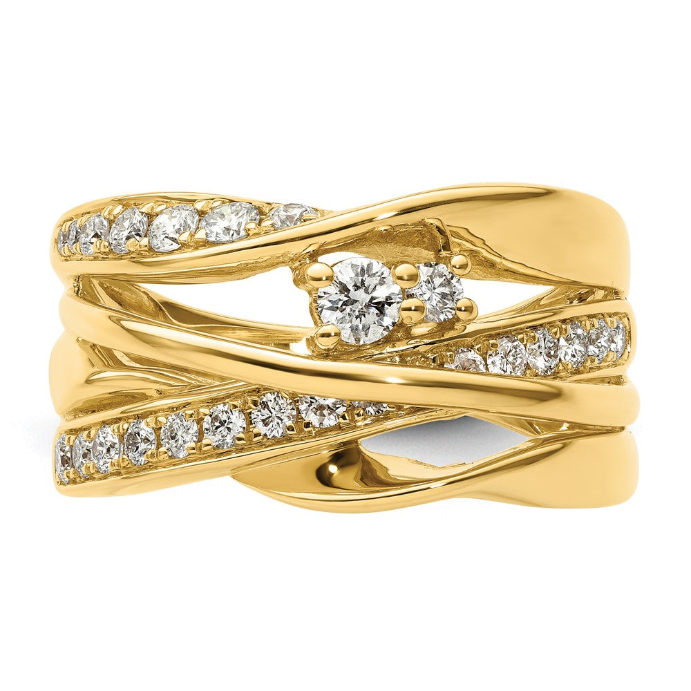 14K Yellow Gold Fancy Real Diamond Ring