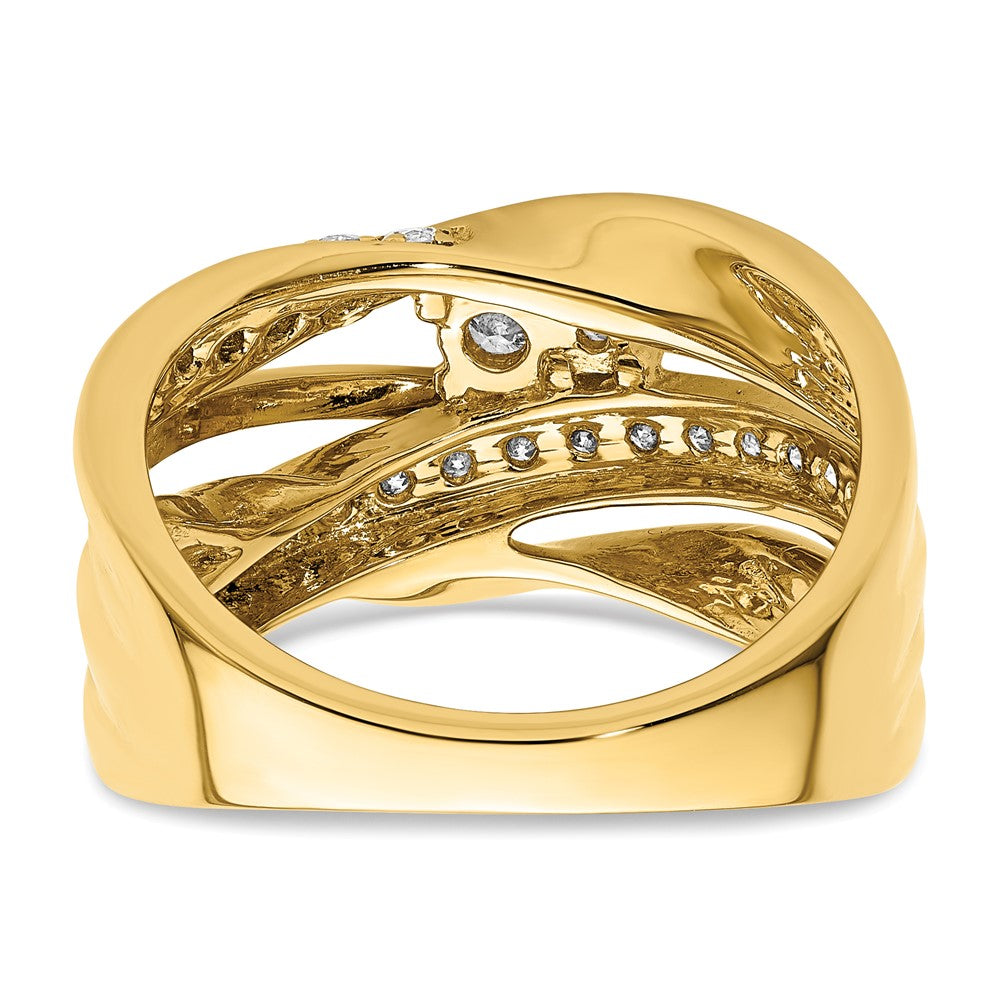 14K Yellow Gold Fancy Real Diamond Ring