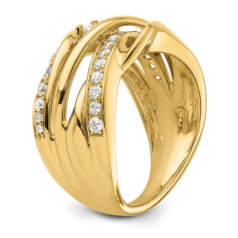 14K Yellow Gold Fancy Real Diamond Ring