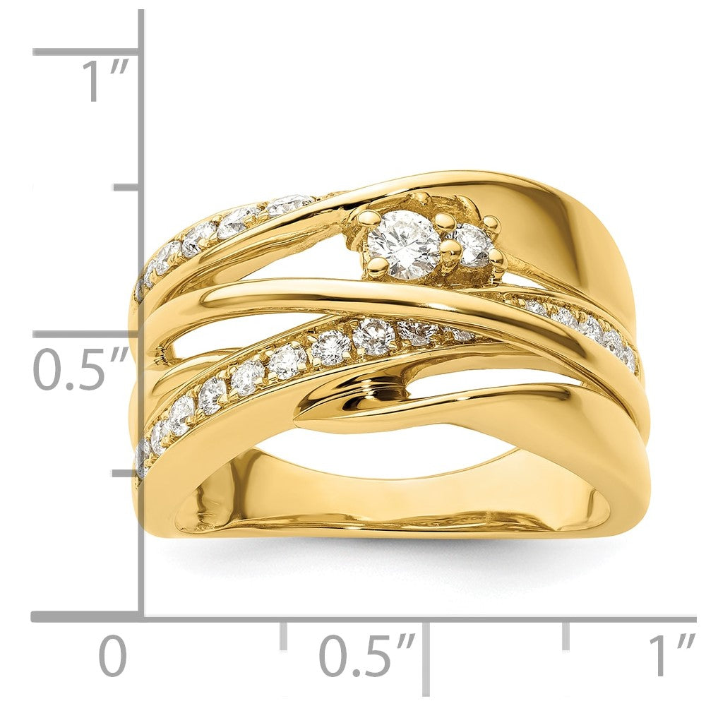 14K Yellow Gold Fancy Real Diamond Ring