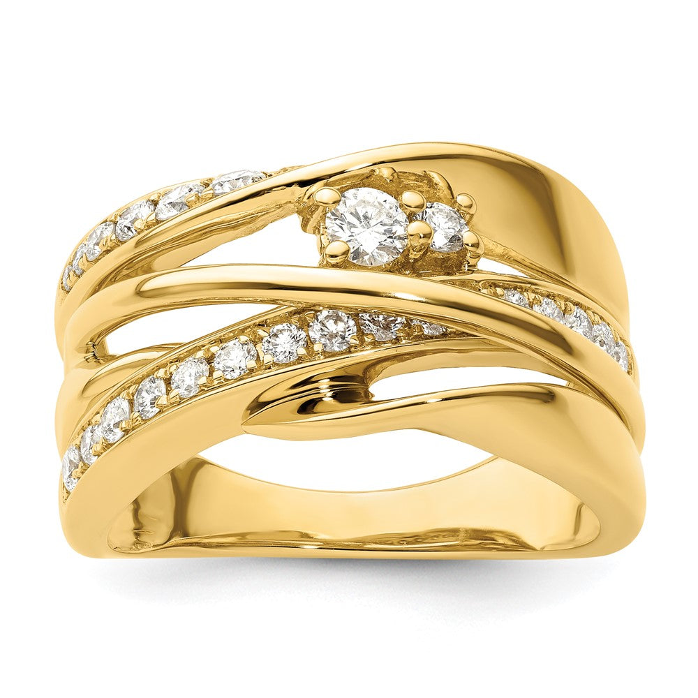 14K Yellow Gold Fancy Real Diamond Ring