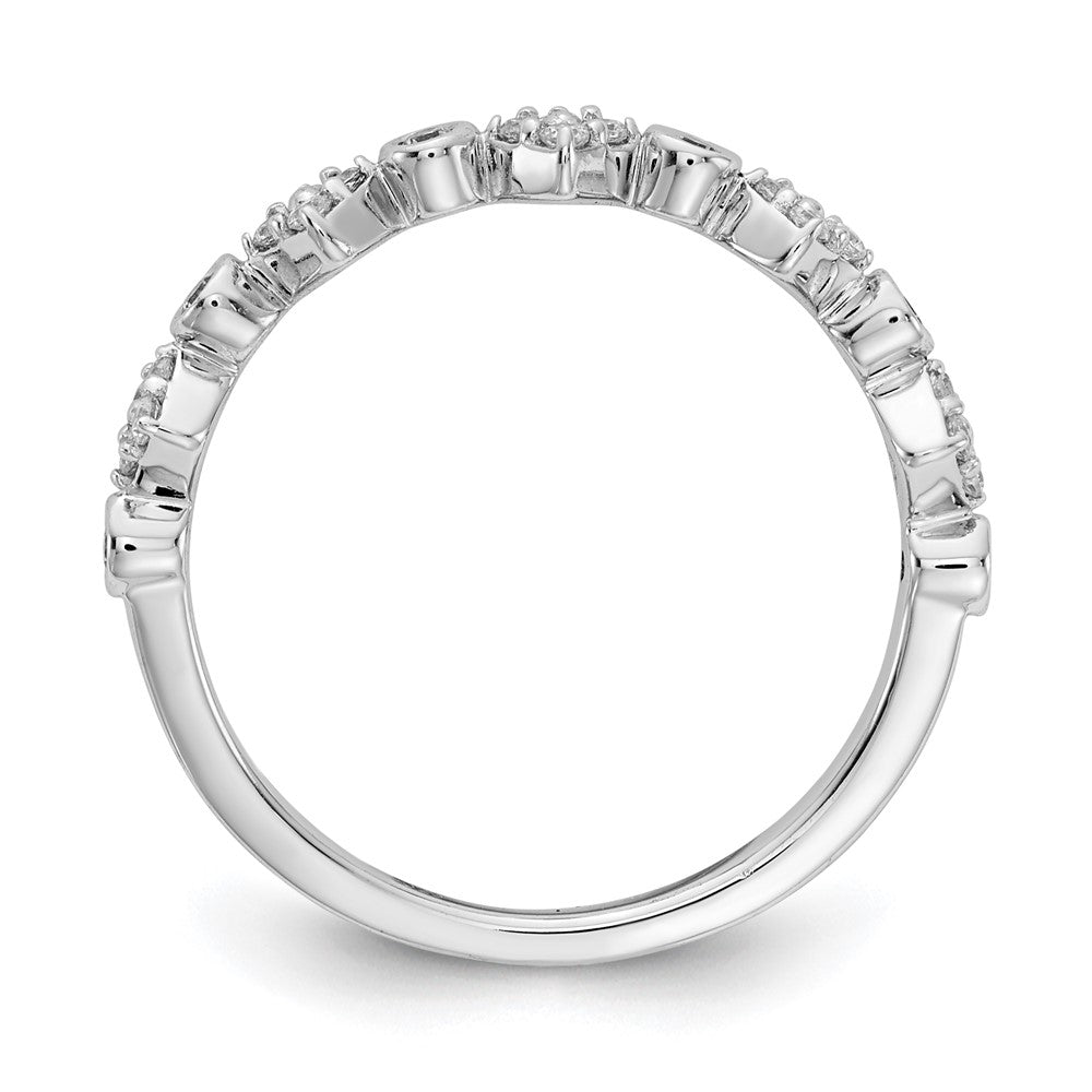 14k White Gold Fancy Real Diamond Band