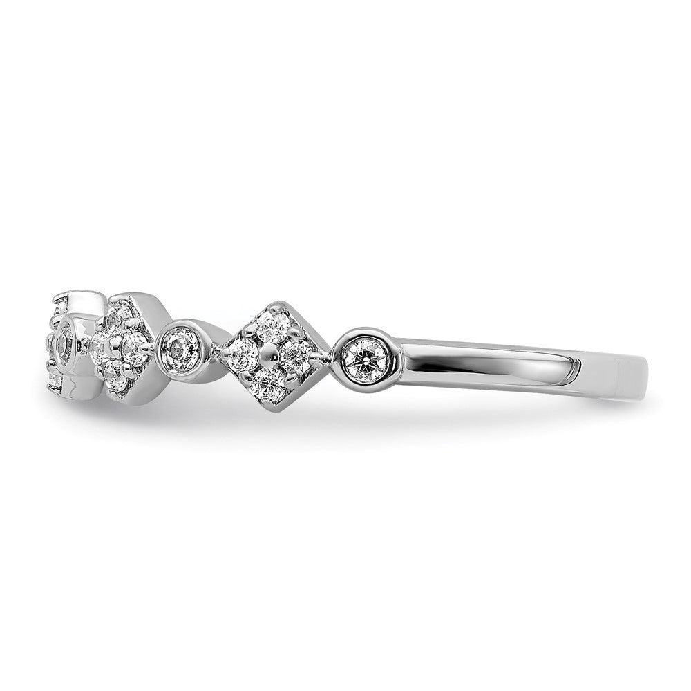 14k White Gold Fancy Real Diamond Band