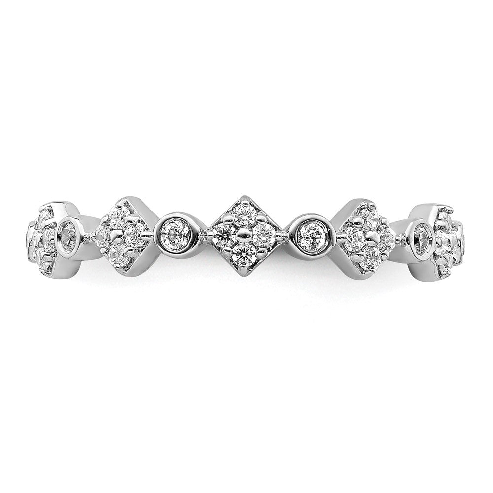 14k White Gold Fancy Real Diamond Band