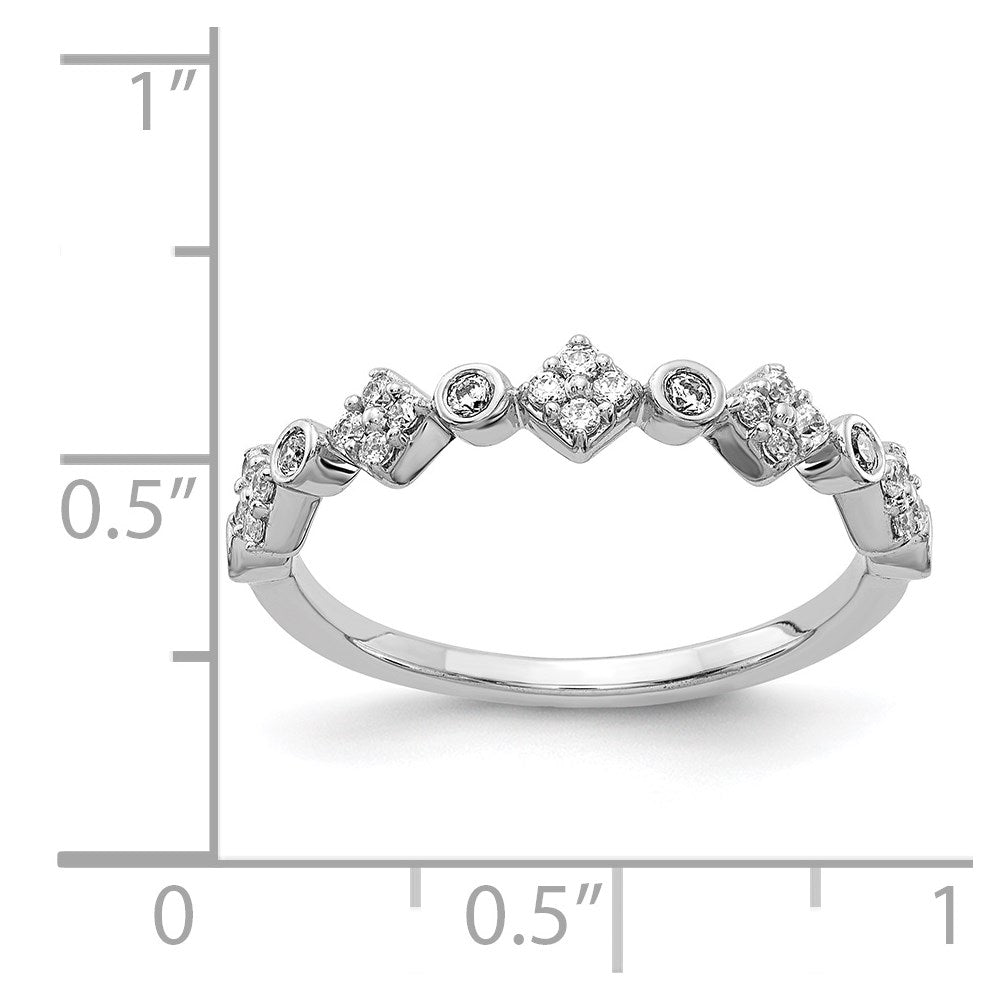 14k White Gold Fancy Real Diamond Band