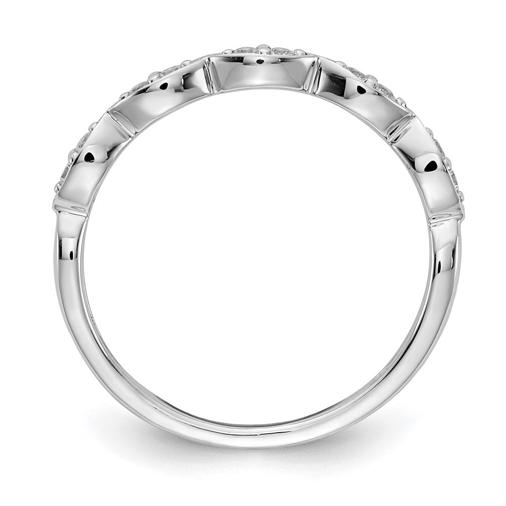 14k White Gold Fancy Real Diamond Band