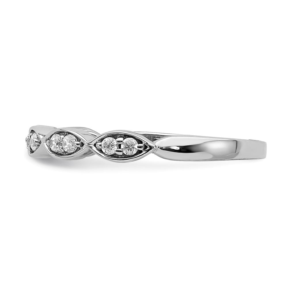 14k White Gold Fancy Real Diamond Band