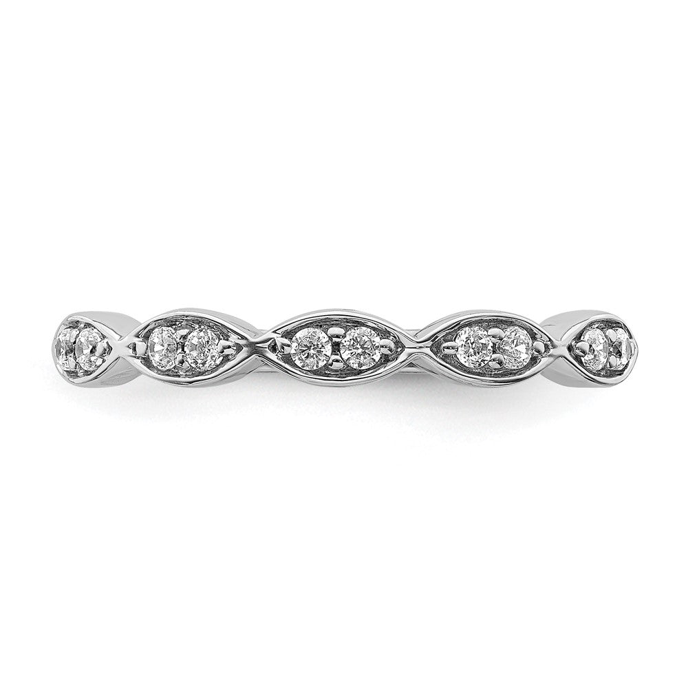 14k White Gold Fancy Real Diamond Band