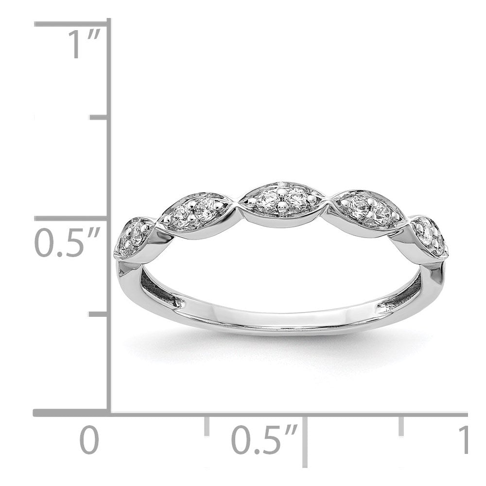 14k White Gold Fancy Real Diamond Band