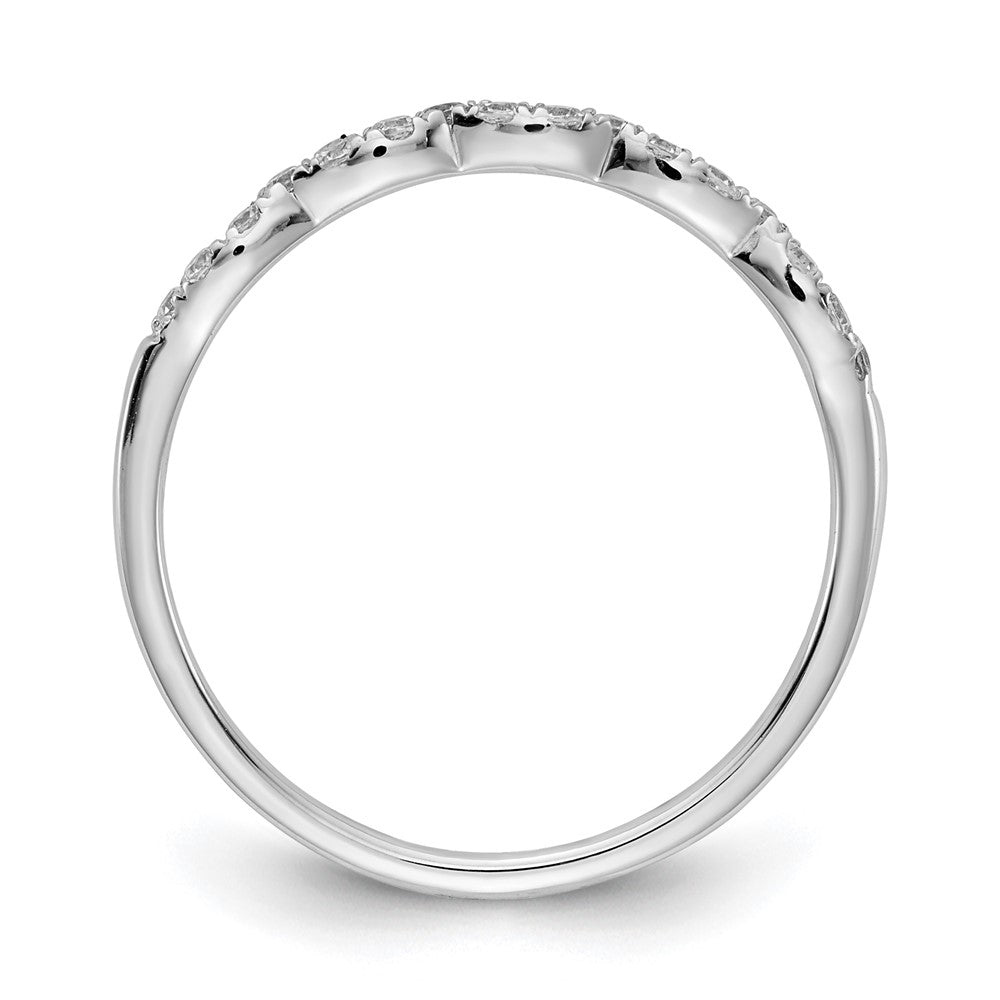 14k White Gold Real Diamond Scalloped Ring