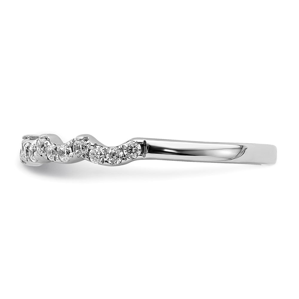 14k White Gold Real Diamond Scalloped Ring