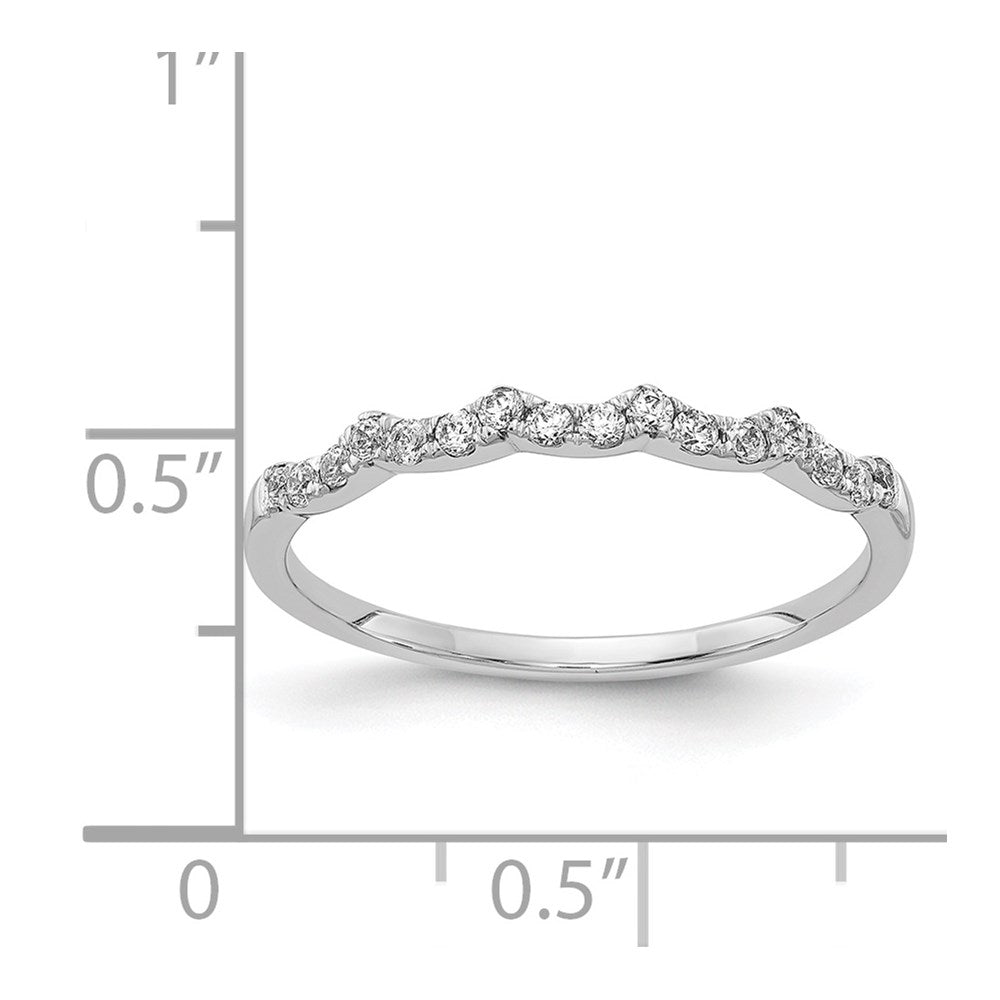 14k White Gold Real Diamond Scalloped Ring