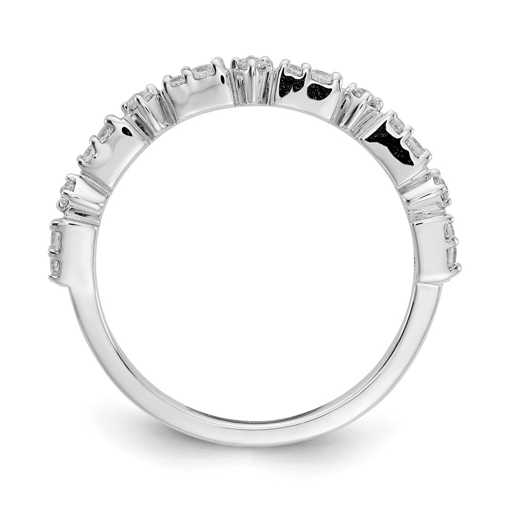 14k White Gold Fancy Real Diamond Band