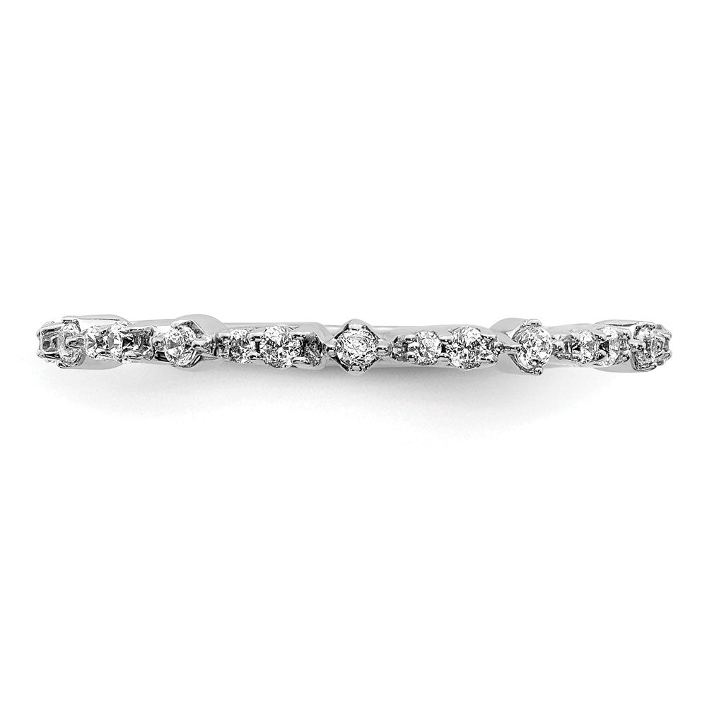 14k White Gold Fancy Real Diamond Band