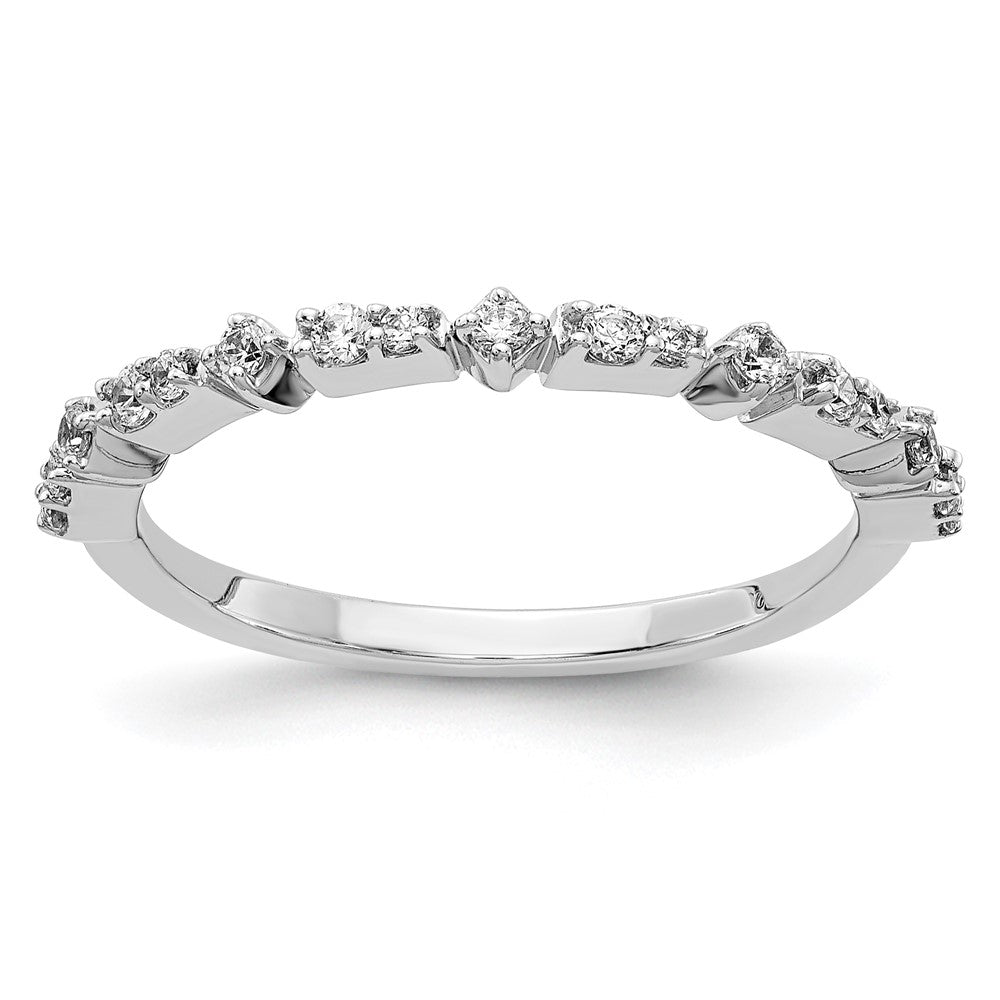 14k White Gold Fancy Real Diamond Band