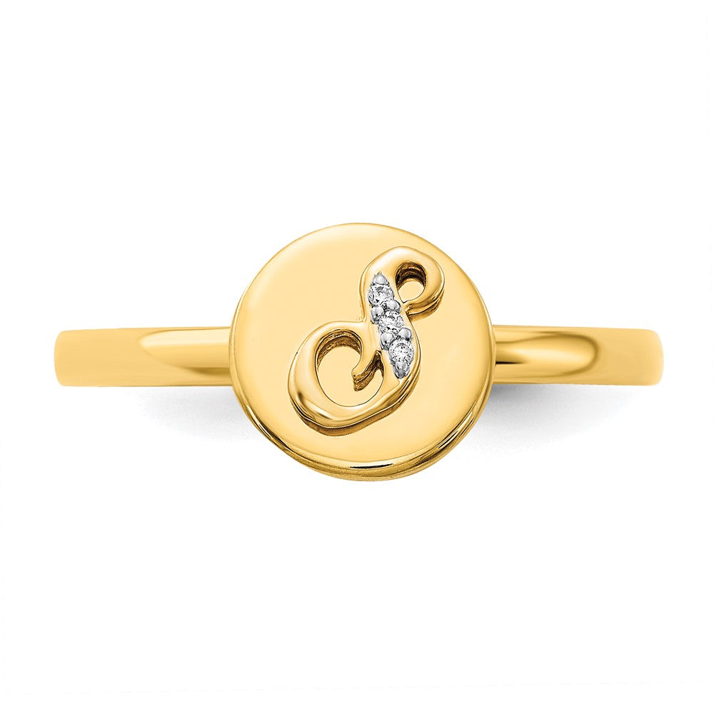 Real 10k Solid Gold Initial S popular Ring size 7