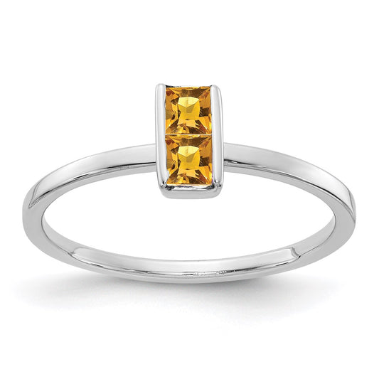 14k White Gold Citrine Ring