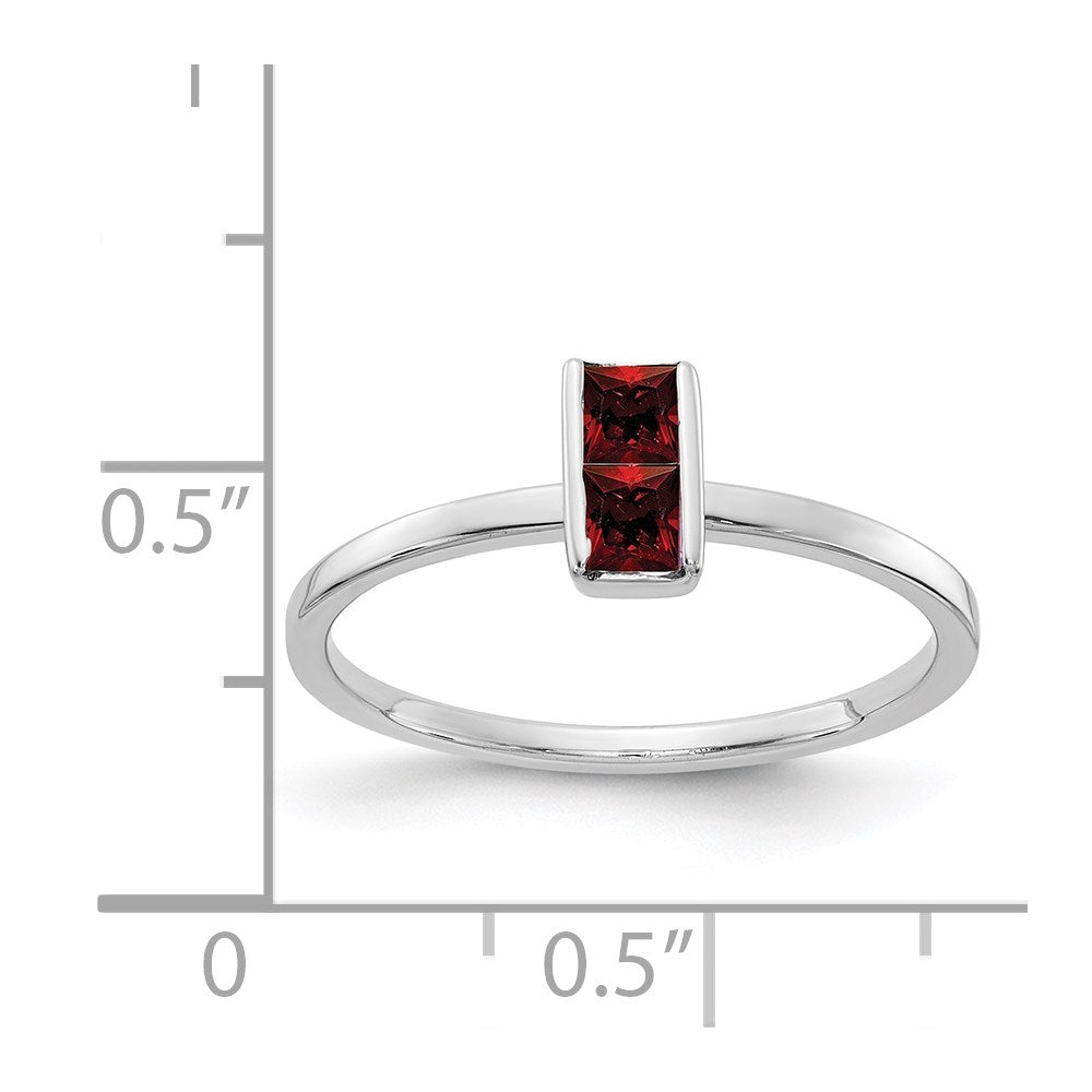 14k White Gold Garnet Ring