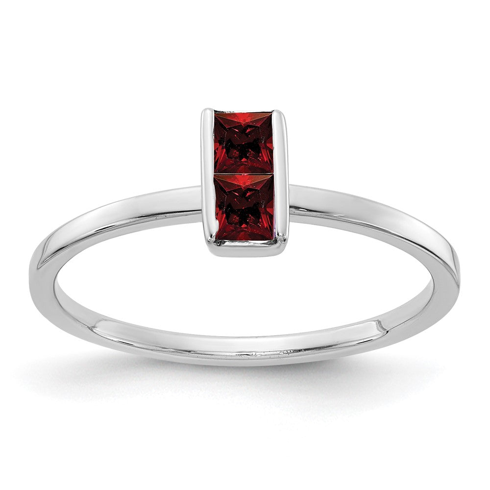 14k White Gold Garnet Ring