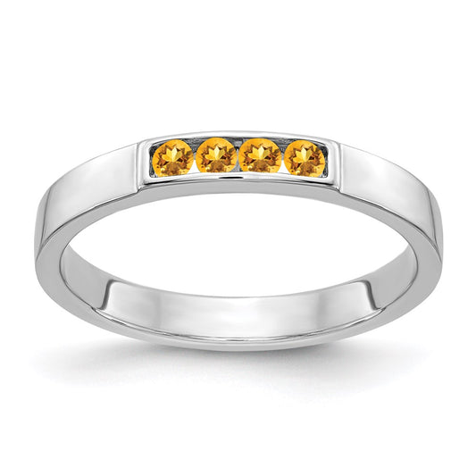 14k White Gold Citrine Ring