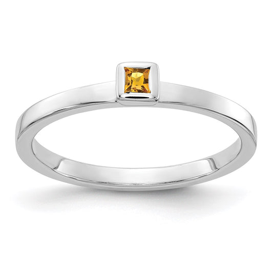 14k White Gold Citrine Ring