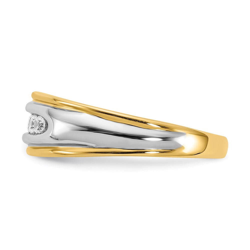 14k Yellow & White Gold Real Diamond Men's Ring