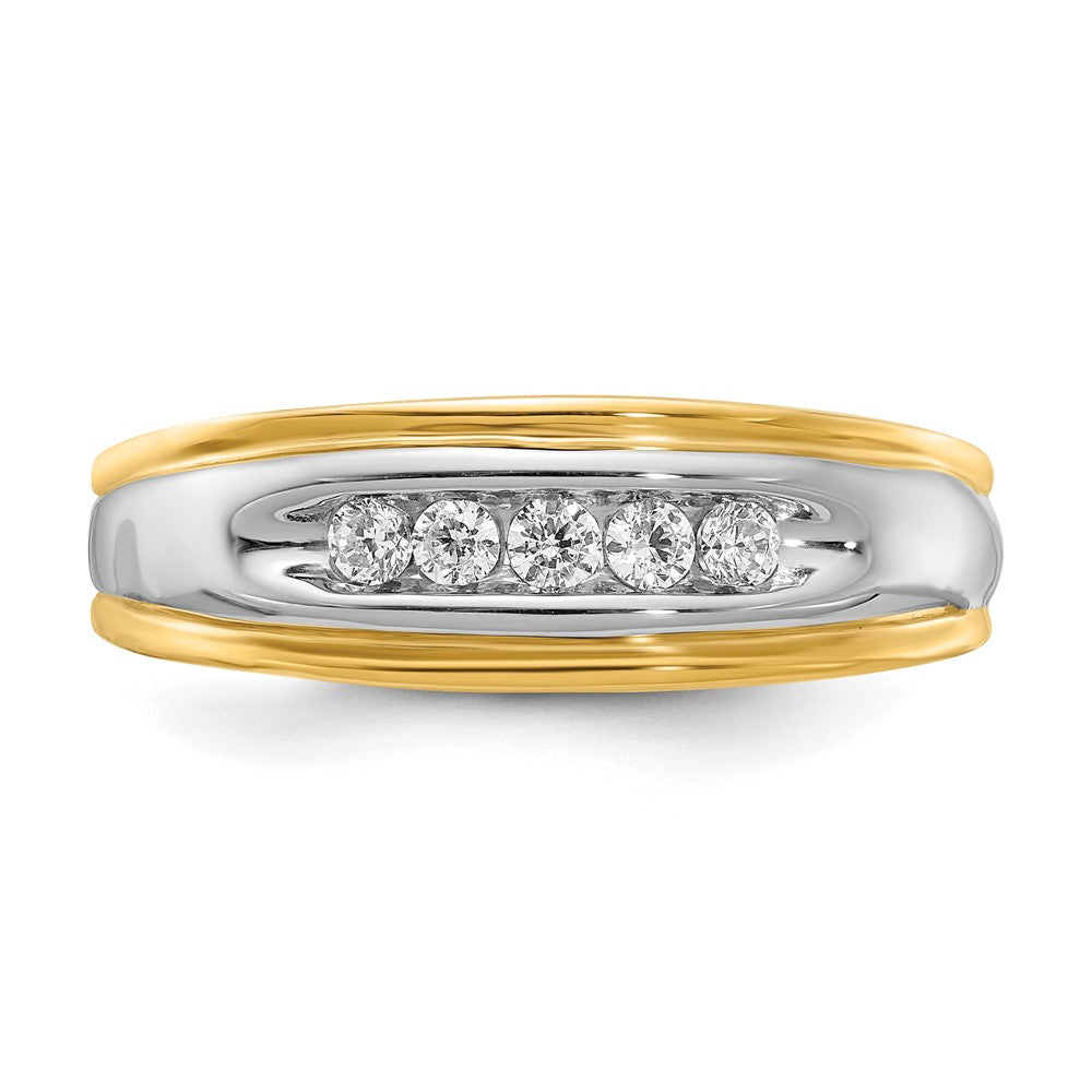 14k Yellow & White Gold Real Diamond Men's Ring