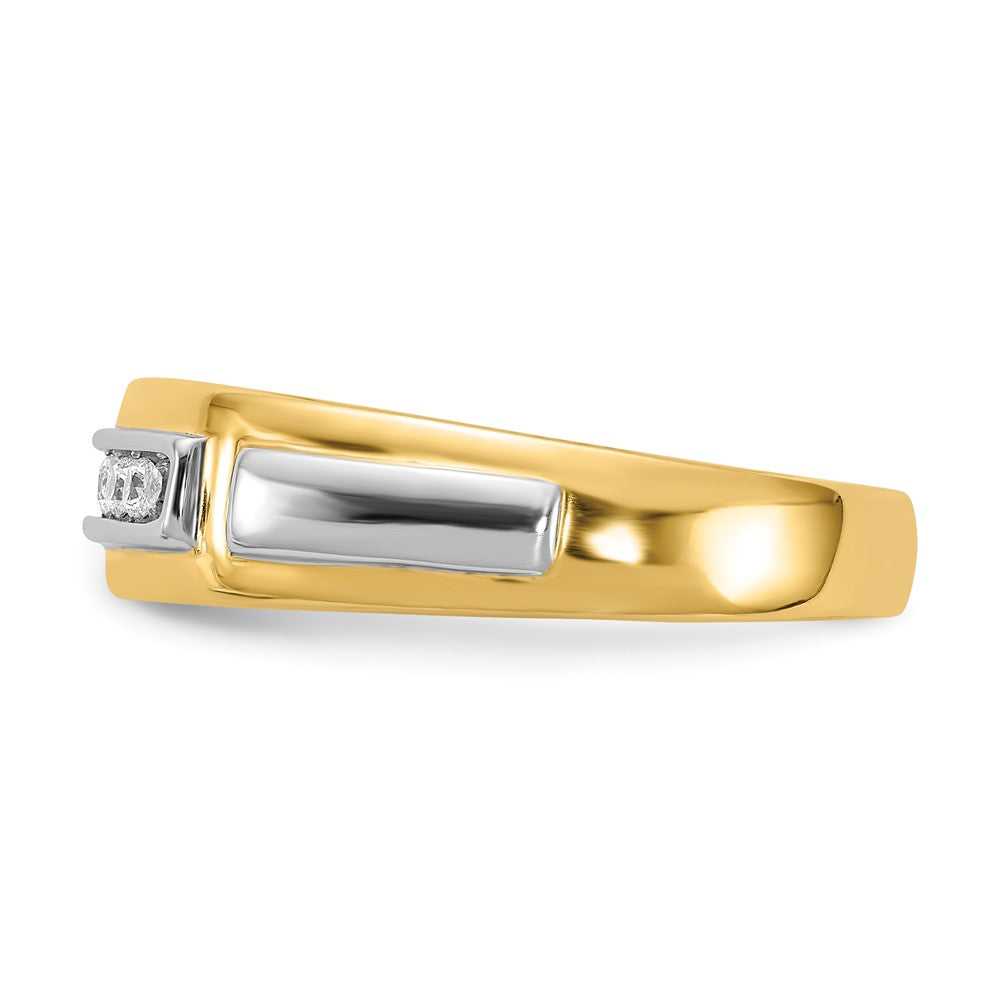 14k Yellow & White Gold Real Diamond Men's Ring