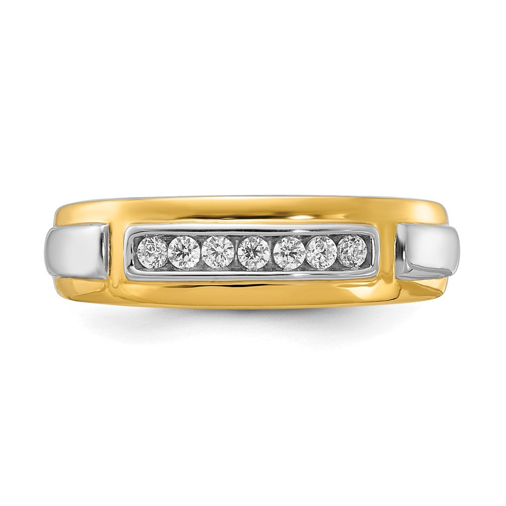 14k Yellow & White Gold Real Diamond Men's Ring