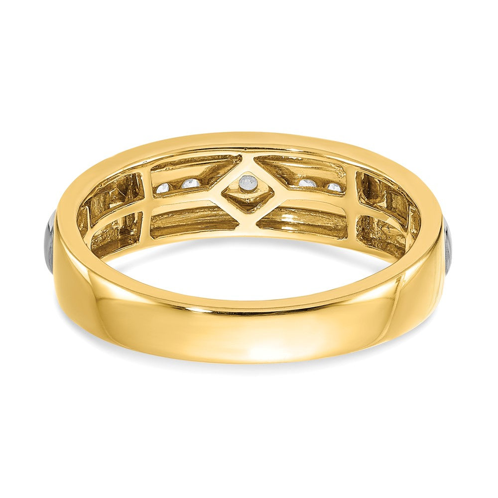 14k Yellow & White Gold Real Diamond Men's Ring