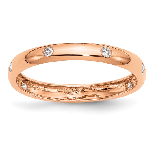 14k Rose Gold 6-stone Real Diamond Band